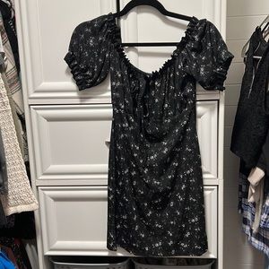 Pretty little thing ruched black floral dress 12